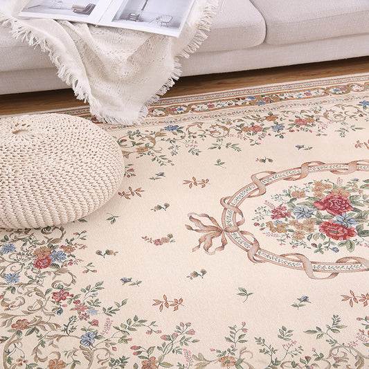 Vivolux | Shabby Chic Rustikaler Teppich Mehrfarbiges Blumendruck Teppich Maschinenwaschbar Haustierfreundlich Rutschfester Teppich für Zuhause