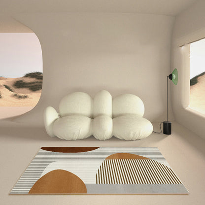 Vivolux | Beruhigende Mehrfarbige Nordische Teppich Synthetik Geometrischer Teppich Waschbar Fleckenresistent Rutschfeste Unterlage Teppich für Wohnzimmer