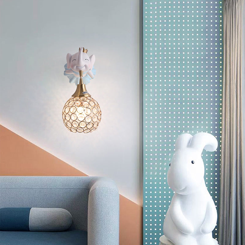 Vivolux | Hollowed out Ball Bedside Wall Mount Light Crystal 1 Kopf Künstliche Wandleuchte mit Tierdekor