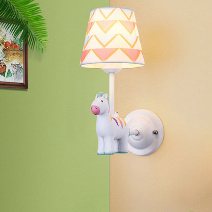 Vivolux | Animal Kids Bedside Wandmontage Licht Harz Enkele Cartoon Wandlamp Armatuur met Empire Schaduw in Roze