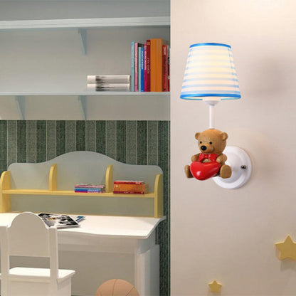 Vivolux | Animal Kids Bedside Wandmontage Licht Harz Enkele Cartoon Wandlamp Armatuur met Empire Schaduw in Roze