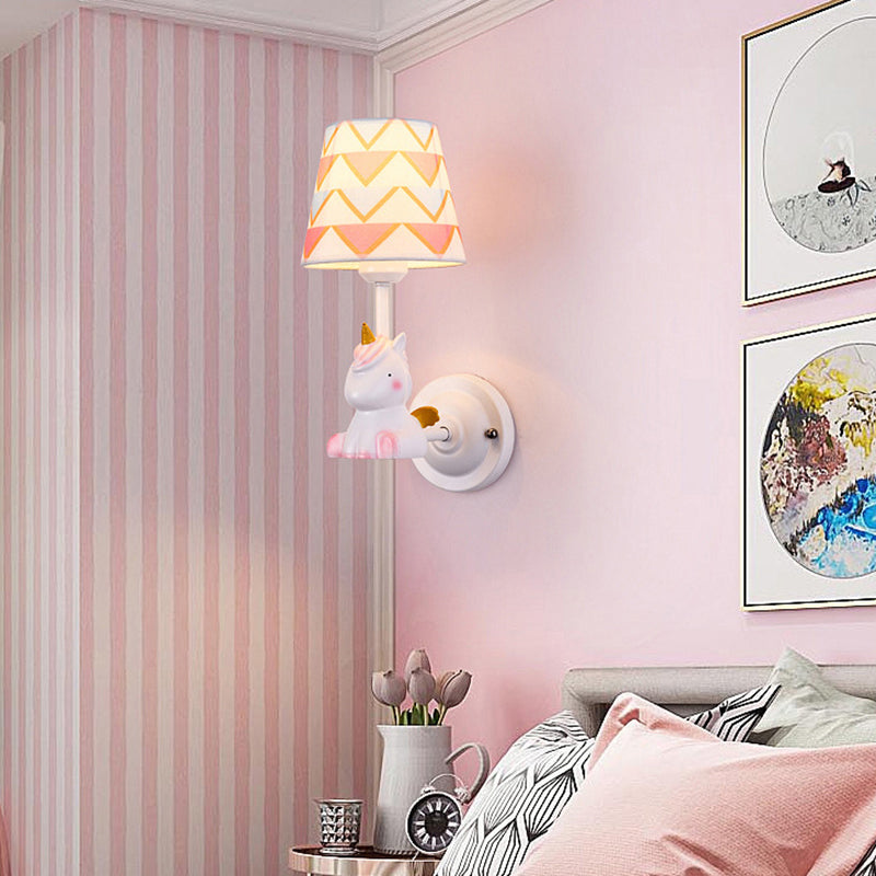 Vivolux | Animal Kids Bedside Wandmontage Licht Harz Enkele Cartoon Wandlamp Armatuur met Empire Schaduw in Roze
