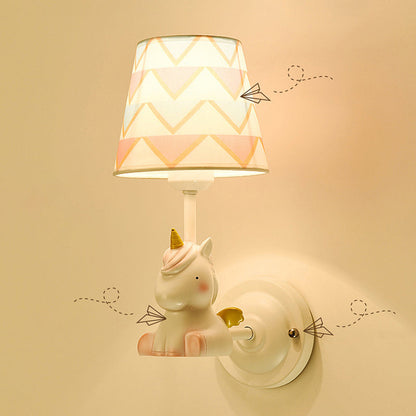 Vivolux | Animal Kids Bedside Wandmontage Licht Harz Enkele Cartoon Wandlamp Armatuur met Empire Schaduw in Roze