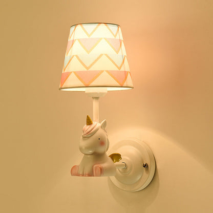 Vivolux | Animal Kids Bedside Wandmontage Licht Harz Enkele Cartoon Wandlamp Armatuur met Empire Schaduw in Roze