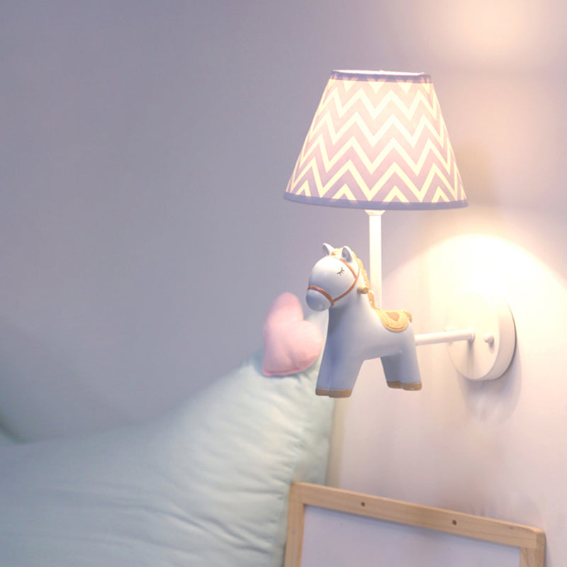 Vivolux | Kids Style Empire Shade Wandlamp Fabriek Enkel-Lamp Nursery Wand Gemonteerde Lamp met Hertje Decor in Roze