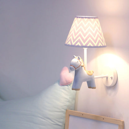 Vivolux | Kids Style Empire Shade Wandlamp Fabriek Enkel-Lamp Nursery Wand Gemonteerde Lamp met Hertje Decor in Roze