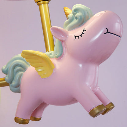 Vivolux | Gemusterte Stoffen Geschwungene Wandleuchte Cartoon Wandmontierte Lampe mit Dekorativem Einhorn