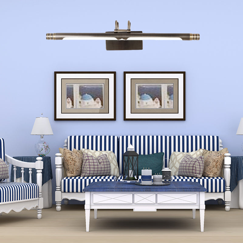 Vivolux | LED Linear Vanity Light Fixture Klassische Bronze Metall Wandleuchte Lampe in Weiß/Warmlicht, 21"/26" B