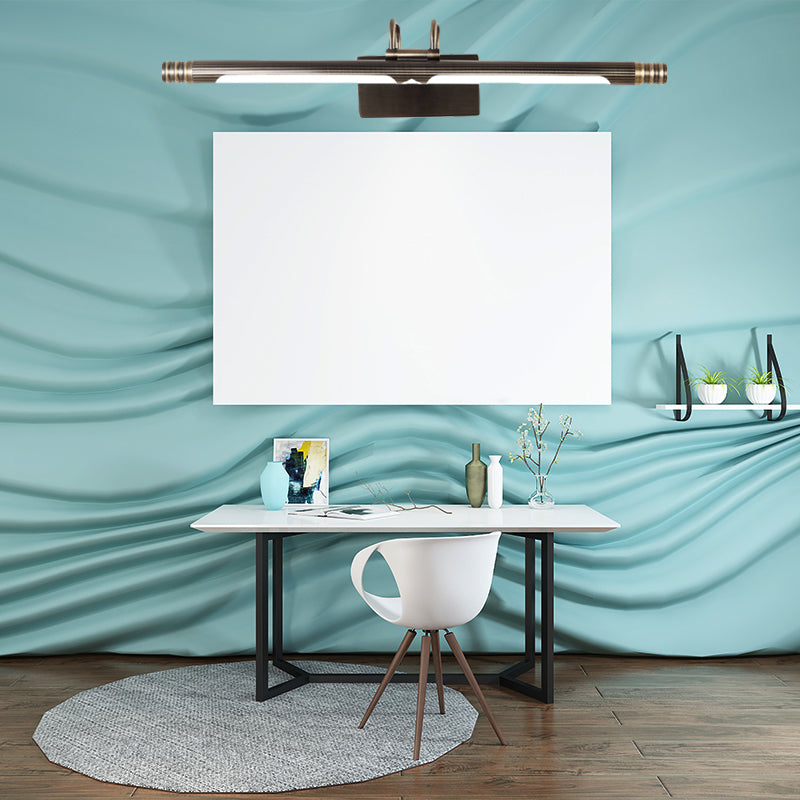 Vivolux | LED Linear Vanity Light Fixture Klassische Bronze Metall Wandleuchte Lampe in Weiß/Warmlicht, 21"/26" B