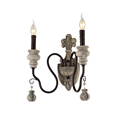 Vivolux | Resin Kandelaar Wandlamp Retro Stijl Woonkamer Wandlamp Fixture met Gebogen Arm in Zwart-Goud