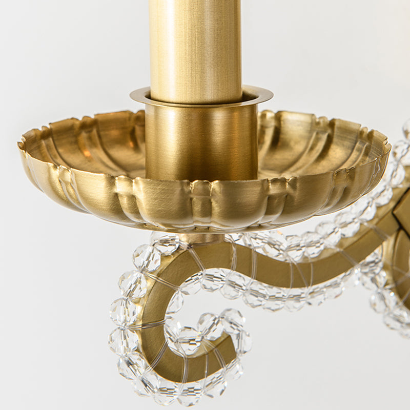 Vivolux | Vintage Kandelaar Wandmontage Licht Metalen Wandlamp Fixture met Kristallen Beadarm
