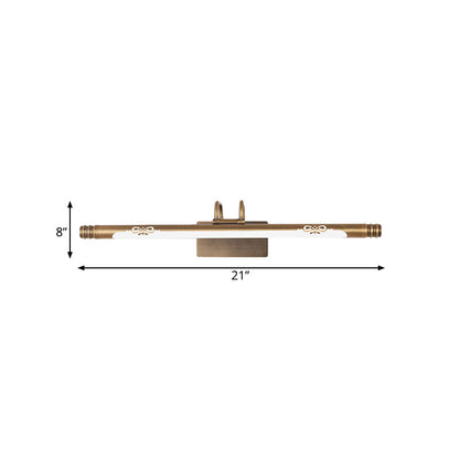 Vivolux | Tube Badezimmer Vanity Licht Klassisch Metall LED Bronze/Messing Wandlampe in Weiß/Warm Licht, 21"/26"/29" B
