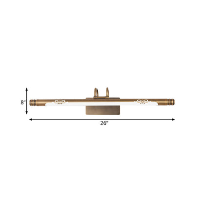Vivolux | Tube Badezimmer Vanity Licht Klassisch Metall LED Bronze/Messing Wandlampe in Weiß/Warm Licht, 21"/26"/29" B