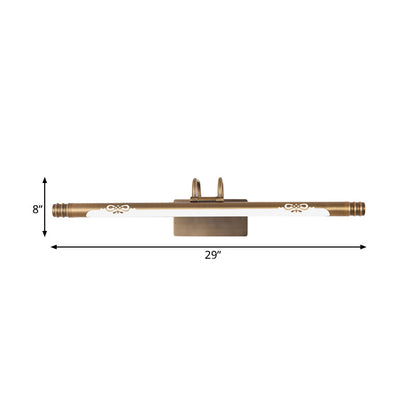 Vivolux | Tube Badezimmer Vanity Licht Klassisch Metall LED Bronze/Messing Wandlampe in Weiß/Warm Licht, 21"/26"/29" B