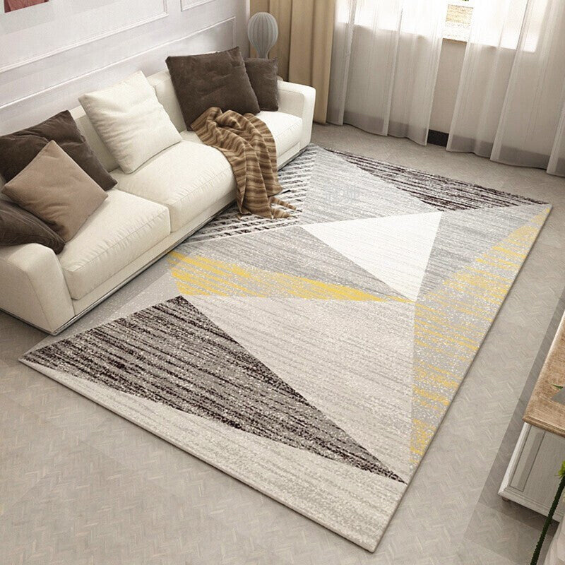 Vivolux | Multicolored Nordic Indoor Rug Synthetic Color Block Abstract Geometric Rug Non-Slip Washable Pet-Friendly Rug for Home