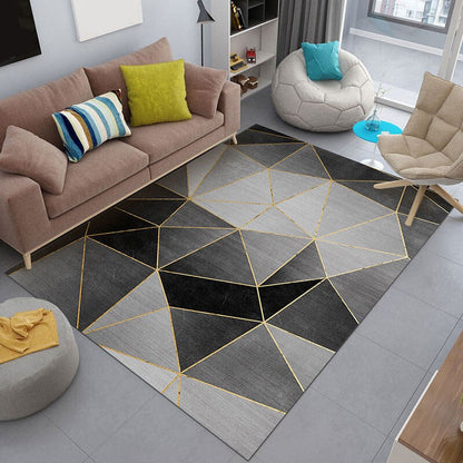 Vivolux | Multicolored Nordic Indoor Rug Synthetic Color Block Abstract Geometric Rug Non-Slip Washable Pet-Friendly Rug for Home