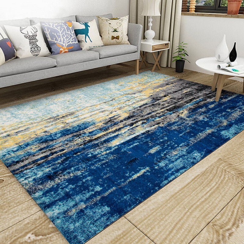 Vivolux | Multicolored Nordic Indoor Rug Synthetic Color Block Abstract Geometric Rug Non-Slip Washable Pet-Friendly Rug for Home