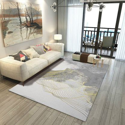 Vivolux | Multicolored Nordic Indoor Rug Synthetic Color Block Abstract Geometric Rug Non-Slip Washable Pet-Friendly Rug for Home