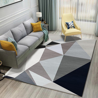 Vivolux | Multicolored Nordic Indoor Rug Synthetic Color Block Abstract Geometric Rug Non-Slip Washable Pet-Friendly Rug for Home