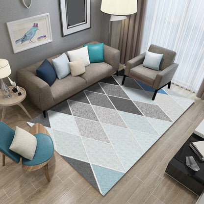 Vivolux | Multicolored Nordic Indoor Rug Synthetic Color Block Abstract Geometric Rug Non-Slip Washable Pet-Friendly Rug for Home