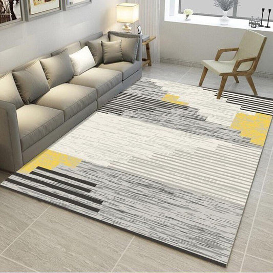 Vivolux | Multicolored Nordic Indoor Rug Synthetic Color Block Abstract Geometric Rug Non-Slip Washable Pet-Friendly Rug for Home