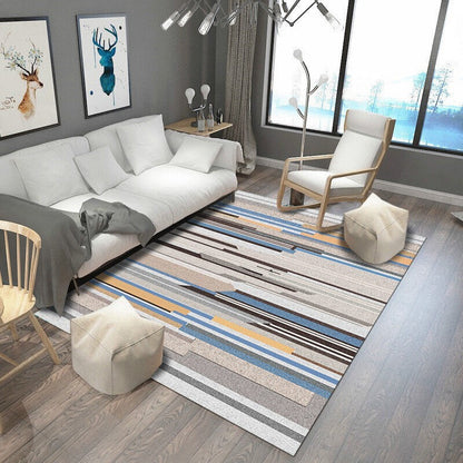 Vivolux | Multicolored Nordic Indoor Rug Synthetic Color Block Abstract Geometric Rug Non-Slip Washable Pet-Friendly Rug for Home