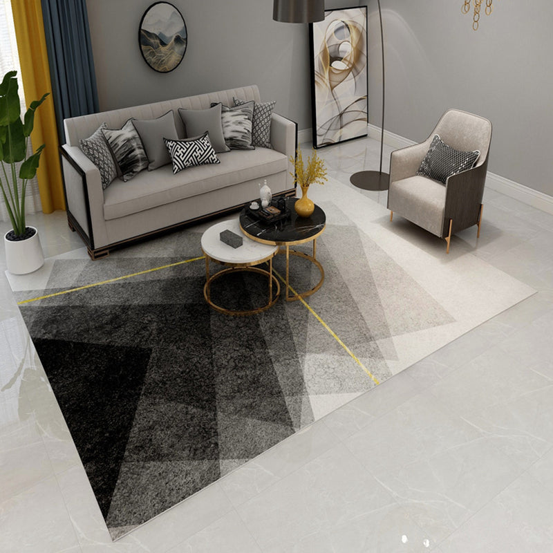 Vivolux | Einfache geometrische Druckteppich Mehrfarbiger moderner Bereichsteppich Polypropylen rutschfeste Rückseite fleckenresistenter waschbarer Teppich für Zuhause