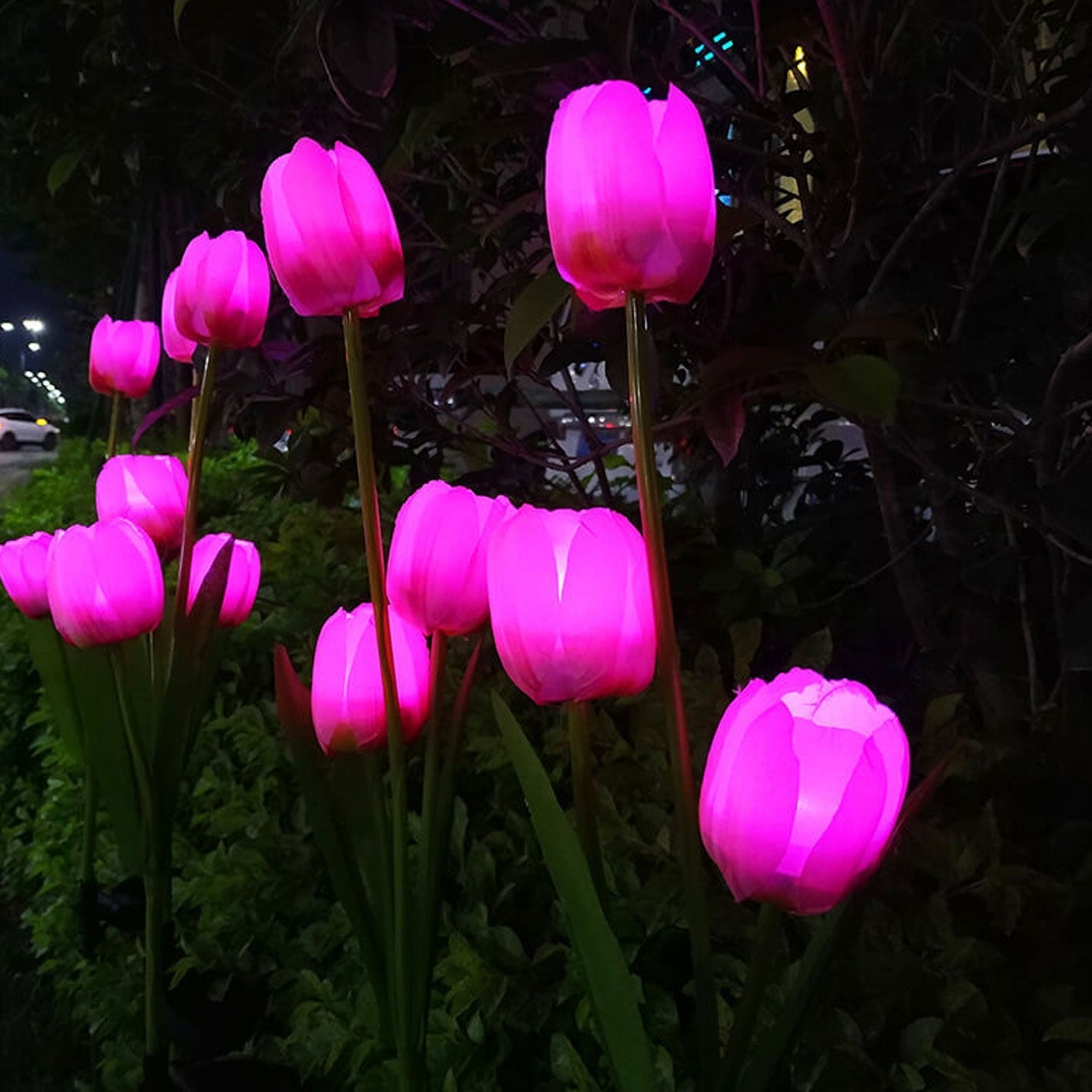 Vivolux | Solar Tulpe Rasenlicht Außen Garten LED Tulpe Blumenlicht Bodenstecker Landschaftslicht