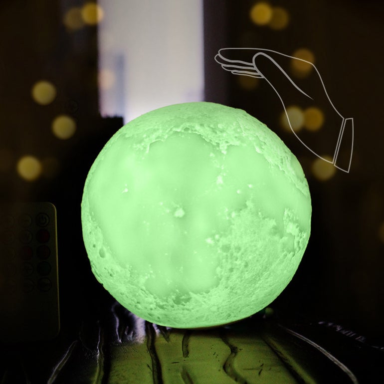 Vivolux | Kreative Mini Wiederaufladbare 3D Gedruckte Mond 1-Licht LED Tischlampe
