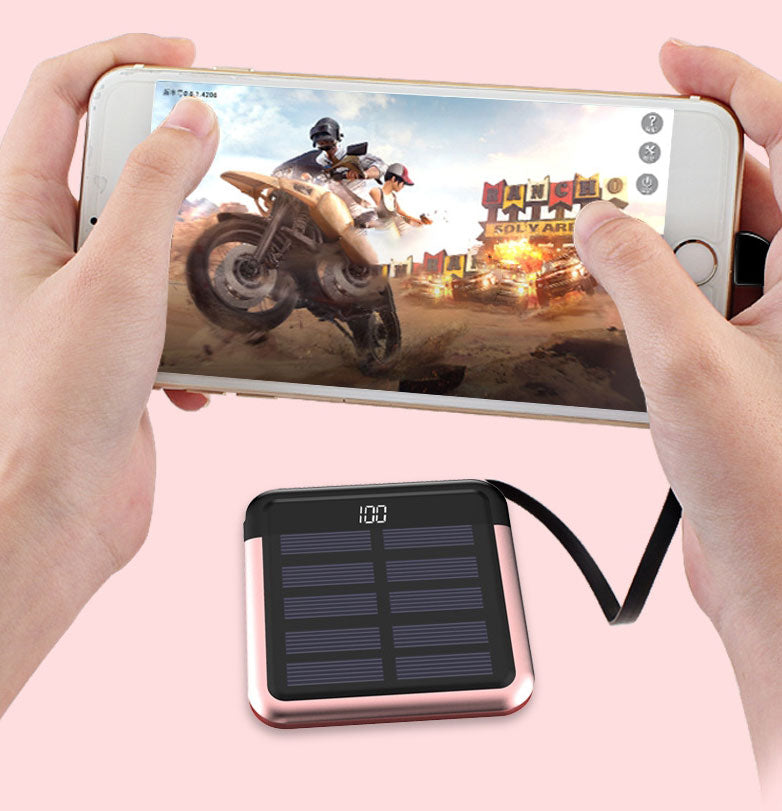 Vivolux | Tinier & Thinner Solar Power Bank mit 3-in-1 verstecktem Kabel