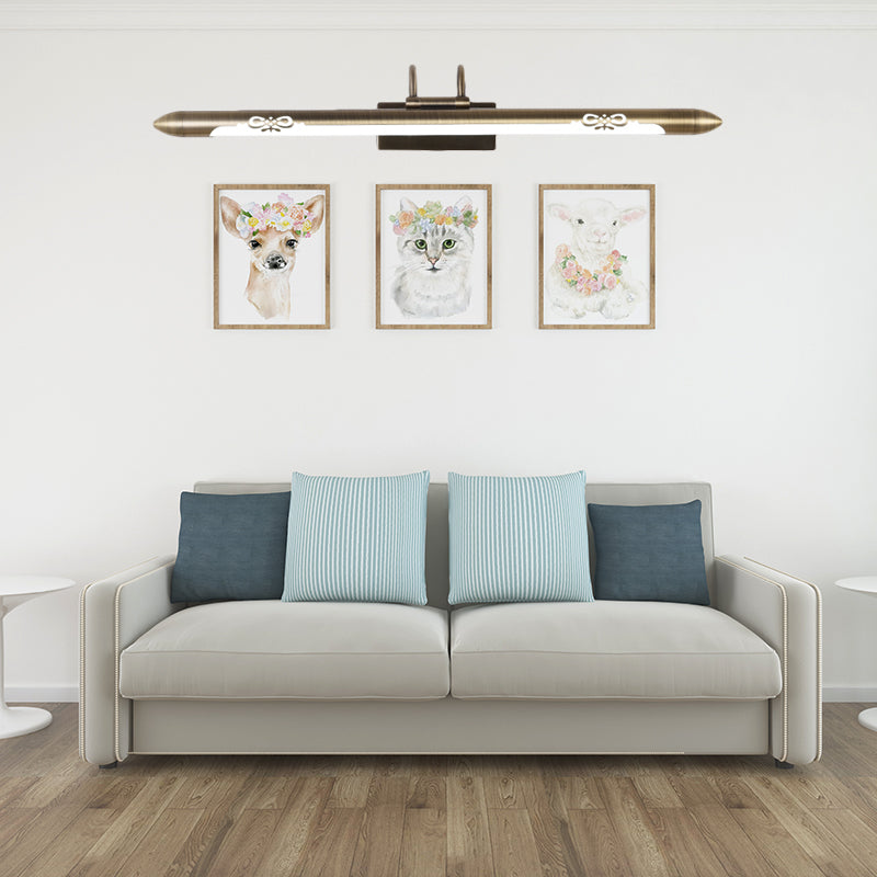 Vivolux | 20.5"/25.5"/28" W LED Bronze/Brass Wandlamp Klassisch Metall Linear Wandleuchte Lampe in Weiß/Warmlicht