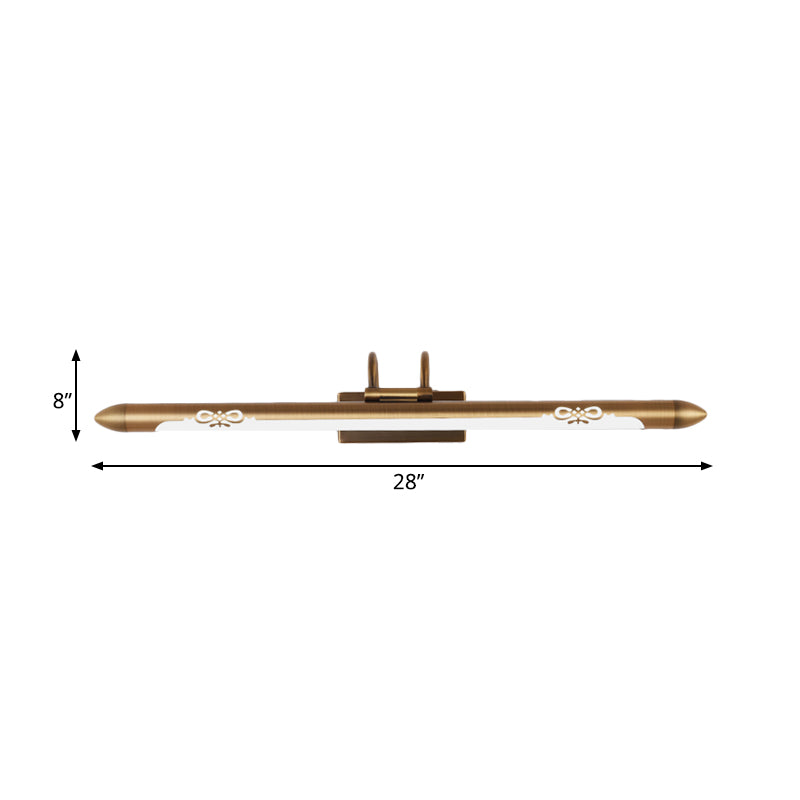 Vivolux | 20.5"/25.5"/28" W LED Bronze/Brass Wandlamp Klassisch Metall Linear Wandleuchte Lampe in Weiß/Warmlicht