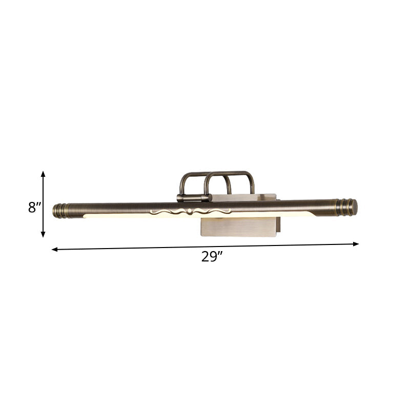 Vivolux | Bronze/Messing LED Spiegellampe Klassische Metallrohr Wandleuchte in Weiß/Warme Licht, 21"/26"/29" W