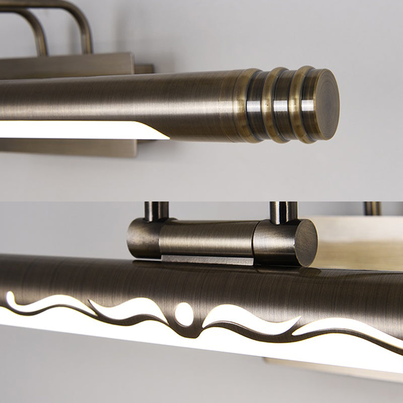 Vivolux | Bronze/Messing LED Spiegellampe Klassische Metallrohr Wandleuchte in Weiß/Warme Licht, 21"/26"/29" W