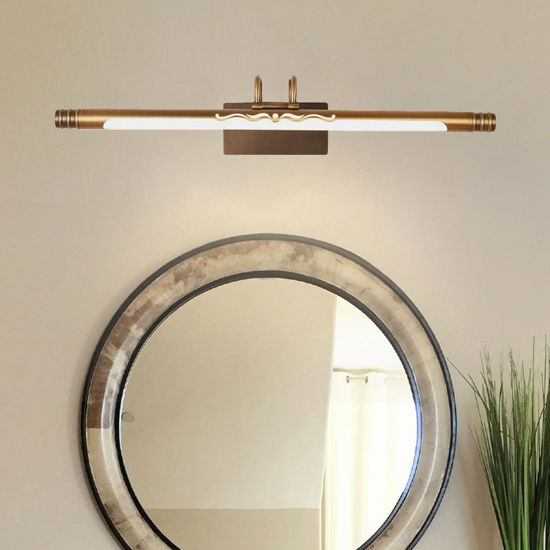 Vivolux | Bronze/Messing LED Spiegellampe Klassische Metallrohr Wandleuchte in Weiß/Warme Licht, 21"/26"/29" W