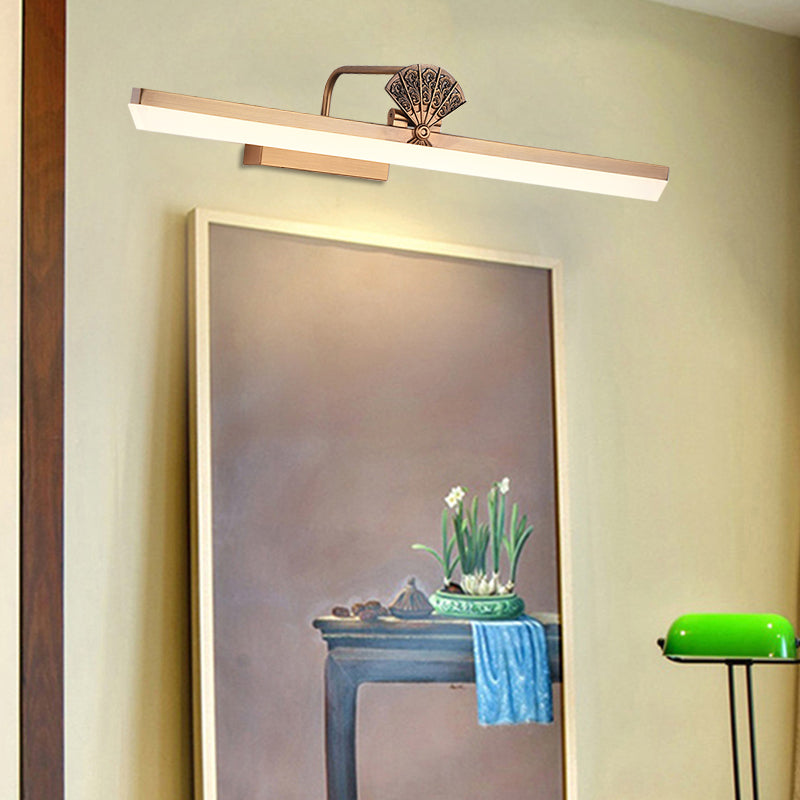 Vivolux | 17"/23" W Messing Verlengde Vanity Wandlamp Traditioneel Metaal LED Badkamer Wandlamp, Wit/Warm Licht