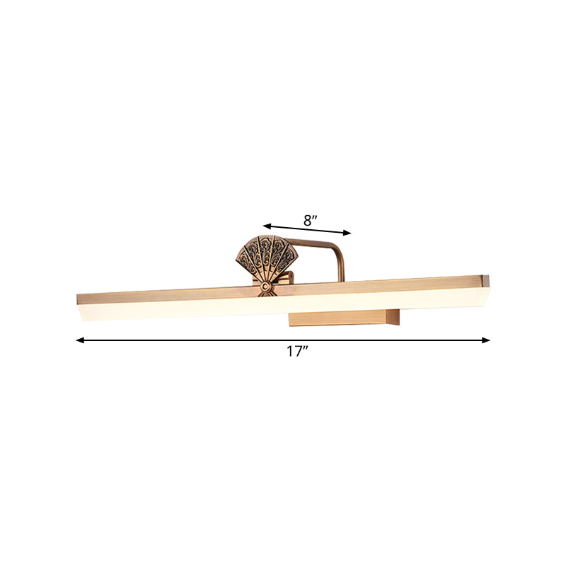 Vivolux | 17"/23" W Messing Verlengde Vanity Wandlamp Traditioneel Metaal LED Badkamer Wandlamp, Wit/Warm Licht