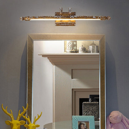 Vivolux | LED Harz Vanity Beleuchtung Klassische Messing Lineare Schlafzimmer Wandleuchte Licht Fixture in Weiß/Warm Licht, 21"/27" W