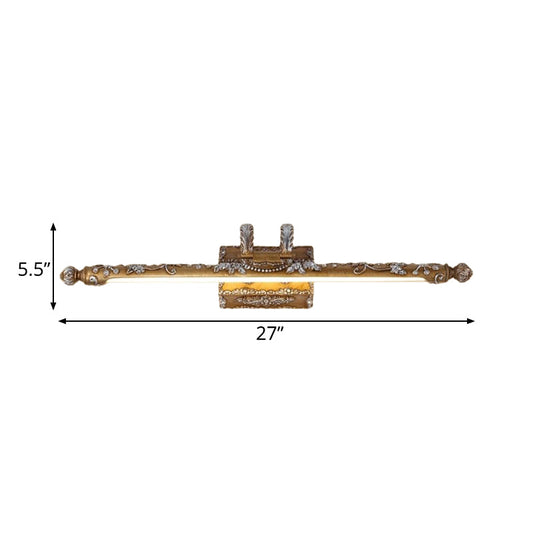 Vivolux | LED Harz Vanity Beleuchtung Klassische Messing Lineare Schlafzimmer Wandleuchte Licht Fixture in Weiß/Warm Licht, 21"/27" W