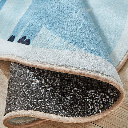 Vivolux | Niedlicher Cartoon-Druck-Teppich Mehrfarbiger Baumwollmischteppich Innenbereich Rutschfeste Rückseite Pflegeleichter Teppich mit Rand für den Raum