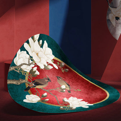 Vivolux | Kreativer abstrakter bedruckter Teppich Mehrfarbiger Synthetik-Teppich Rutschfeste Unterlage Fleckenresistenter Teppich für das Schlafzimmer