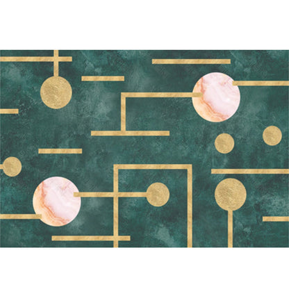 Vivolux | Nieuwigheid Geometrisch Patroon Vloerkleed Groen Polypropeen Vloerkleed Vlekbestendig Antislip Tapijt voor Kamerdecoratie