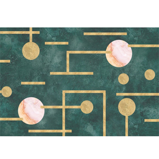 Vivolux | Nieuwigheid Geometrisch Patroon Vloerkleed Groen Polypropeen Vloerkleed Vlekbestendig Antislip Tapijt voor Kamerdecoratie