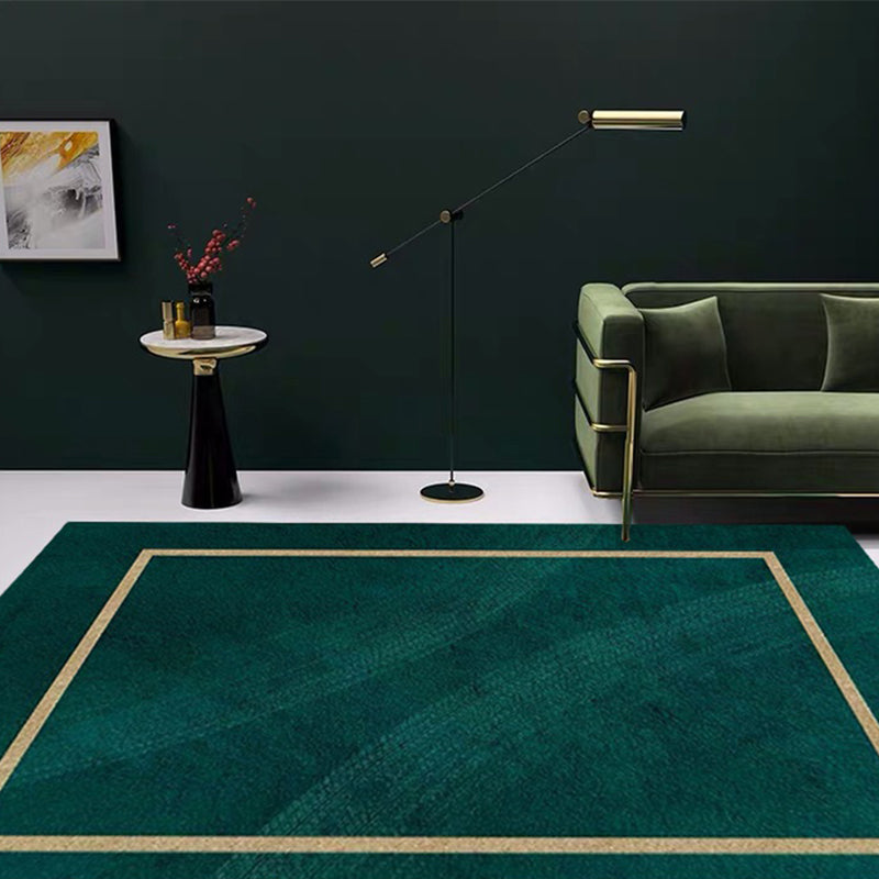 Vivolux | Zwartgroene Woonkamer Tapijt Trendy Geo Patroon Vloerkleed Katoenmix Dierenvriendelijk Tapijt