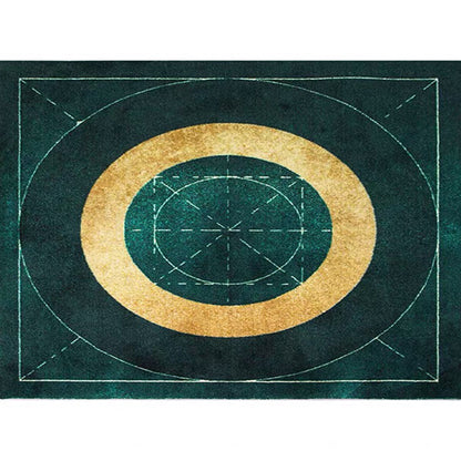Vivolux | Zwartgroene Woonkamer Tapijt Trendy Geo Patroon Vloerkleed Katoenmix Dierenvriendelijk Tapijt