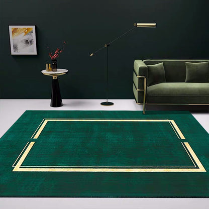 Vivolux | Zwartgroene Woonkamer Tapijt Trendy Geo Patroon Vloerkleed Katoenmix Dierenvriendelijk Tapijt