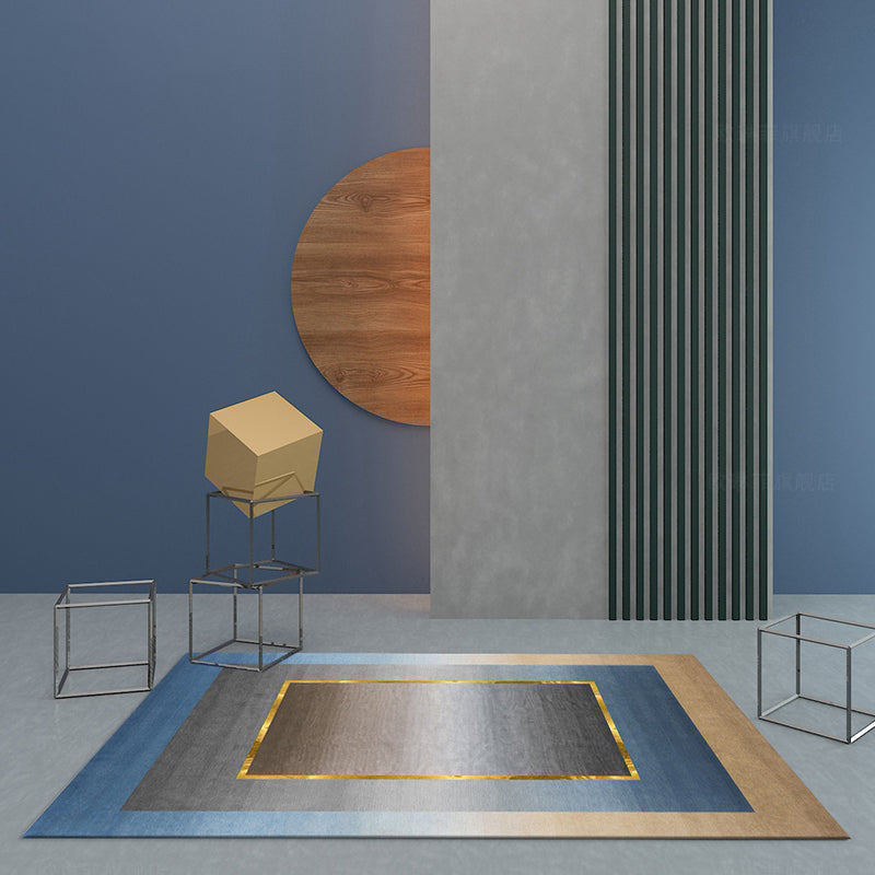 Vivolux | Noordse Geo Patroon Vloerkleed Grijs Blauw Polypropyleen Tapijt Antislip Achterkant Makkelijk Onderhoud Vloerkleed voor Kamerversiering