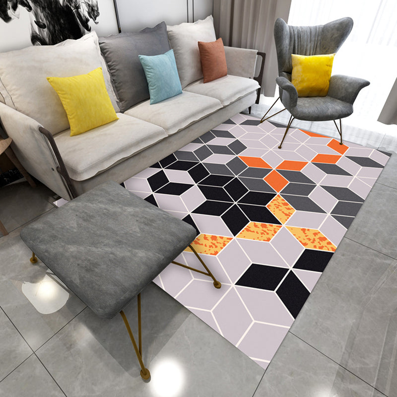 Vivolux | zeitgenössischer Salon Teppich Mehrfarbig Geo Bedruckter Teppich synthetisch rutschfest maschinenwaschbar Teppich