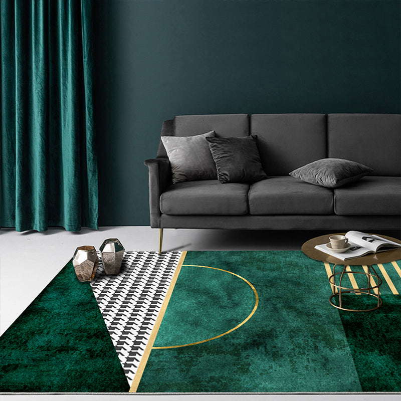 Vivolux | Neuheit Abstrakt Gedruckter Teppich Mehrfarbiger Baumwollmix Bereichsteppich Pflegeleicht Rutschfeste Rückseite Teppich für Wohnzimmer