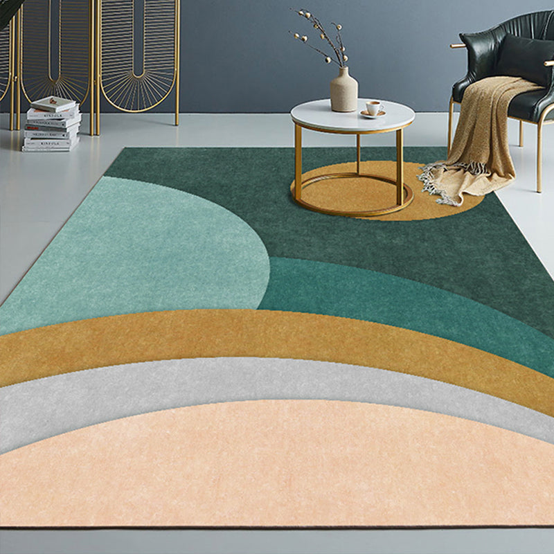 Vivolux | Neuheit Abstrakt Gedruckter Teppich Mehrfarbiger Baumwollmix Bereichsteppich Pflegeleicht Rutschfeste Rückseite Teppich für Wohnzimmer